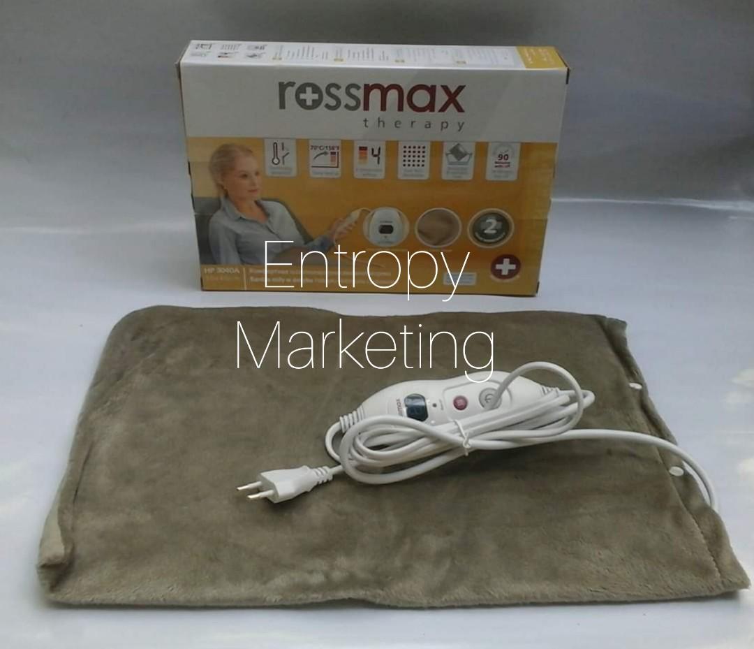 Rossmax Heating Pad (Category: Other Assistive Aids) located in Marikina City. Submitted by entropymarketing (Listing ID 1095726170, Image 3). Description: Entropy Marketing sells Medical Supplies "Your Affordable High Quality Medical Supplies Provider” We carry multiple brands with different quality and pricing levels Wholesaler and Retailer ROSSMAX HEATING PAD brandnew Model : HP3040A Power supply 220-240V AC 50hz Heat output : 100 watts Auto s