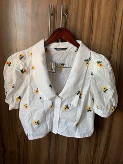 SHEIN Puff Sleeve Floral Blouse