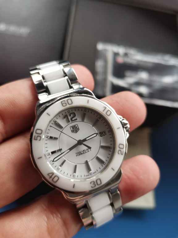 Tag Heuer Formula 1 White Ceramic 37mm Quartz Luxury Watches on