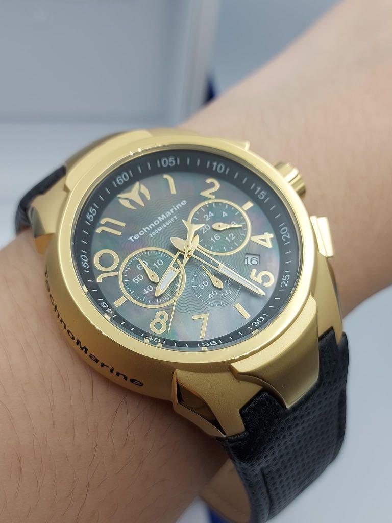 TM718007 SEA DREAM 48mm (Category: Men's Watches) located in Bacoor. Submitted by itsmhauiii (Listing ID 1095845770, Image 3). Description: Technomarine Sea Dream Collection TM 718007 48mm Japan Movement Chronograph Mother of Pearl Leather strap Up to 200m water resistance with box and tag.