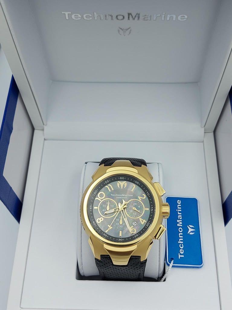 TM718007 SEA DREAM 48mm (Category: Men's Watches) located in Bacoor. Submitted by itsmhauiii (Listing ID 1095845770, Image 2). Description: Technomarine Sea Dream Collection TM 718007 48mm Japan Movement Chronograph Mother of Pearl Leather strap Up to 200m water resistance with box and tag.