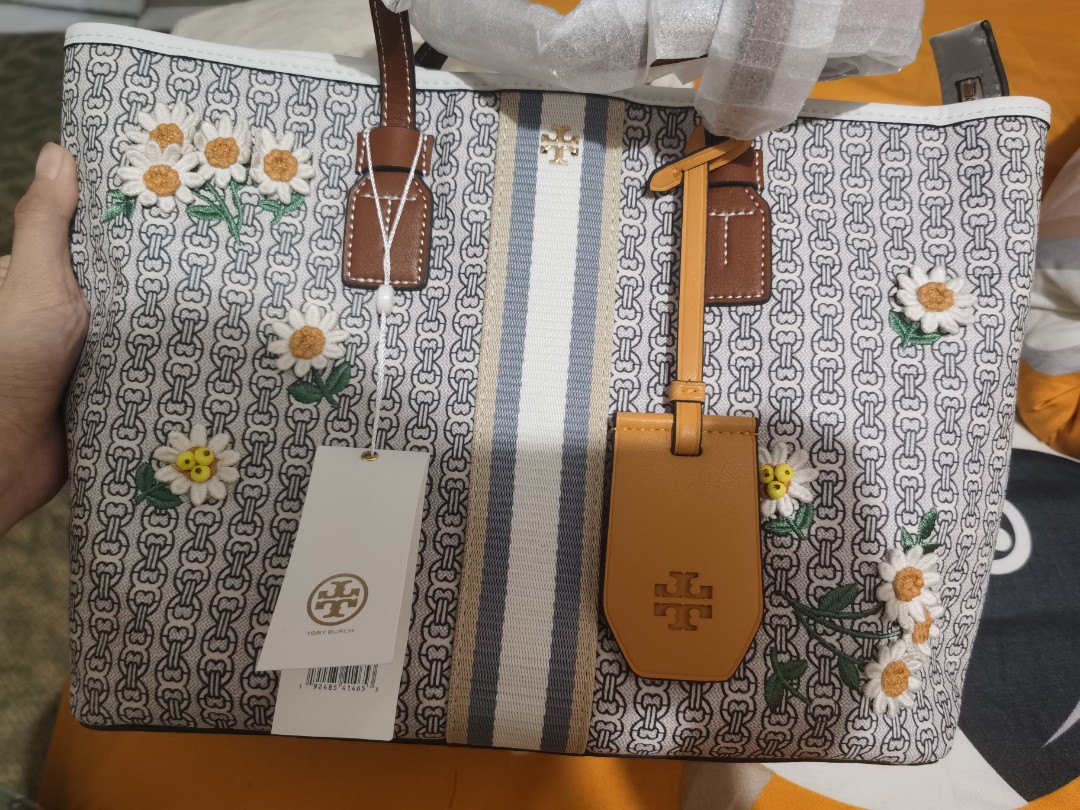 Tory Burch Gemini Link Canvas Applique Small Tote