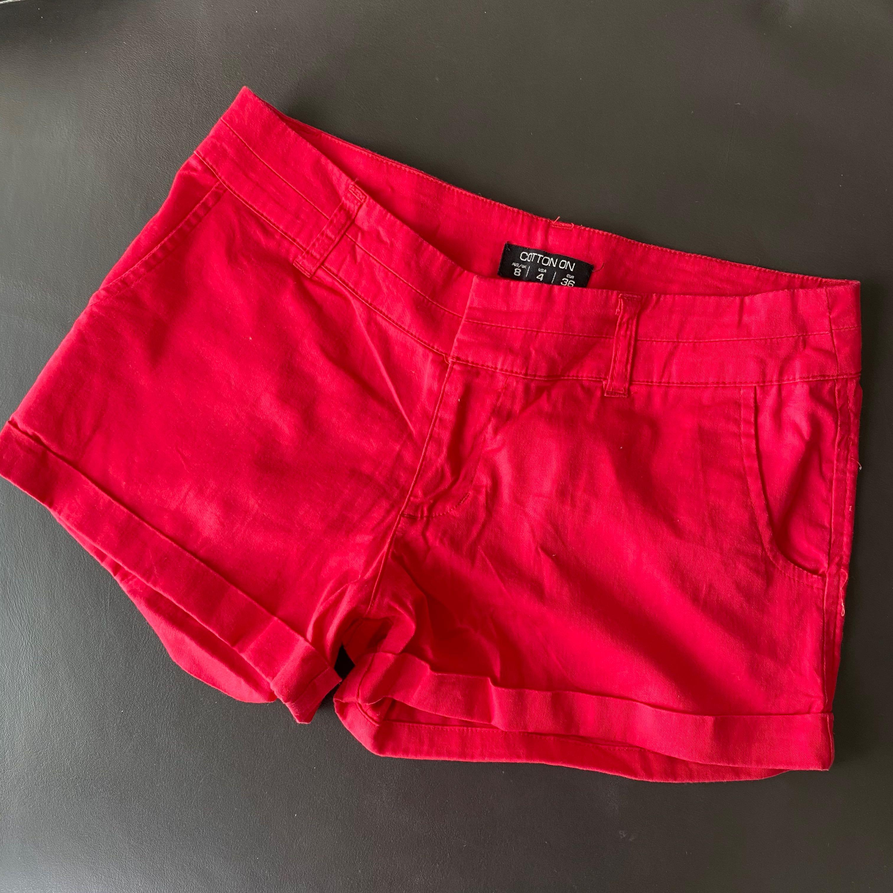 Women Cotton on red shorts Women s Fashion Bottoms Shorts on