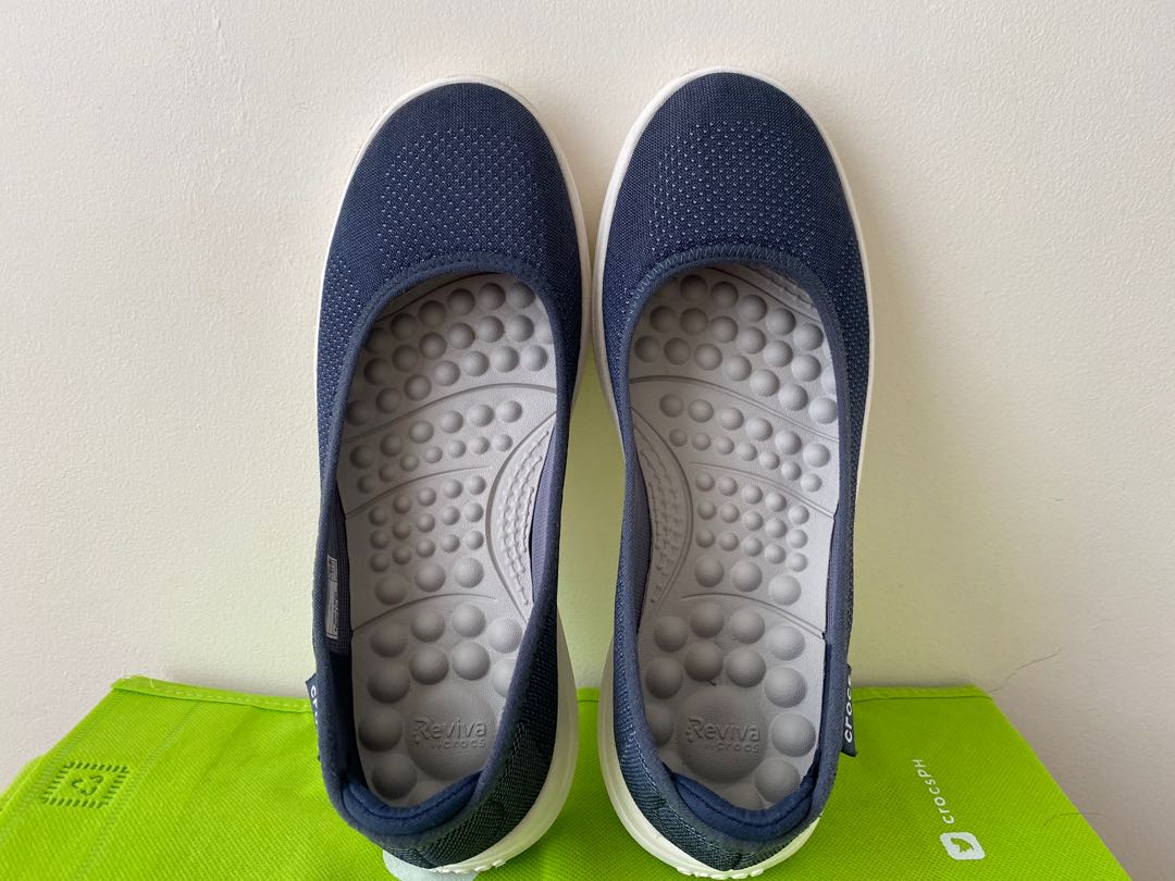 Women s Crocs Reviva Flats Navy Blue