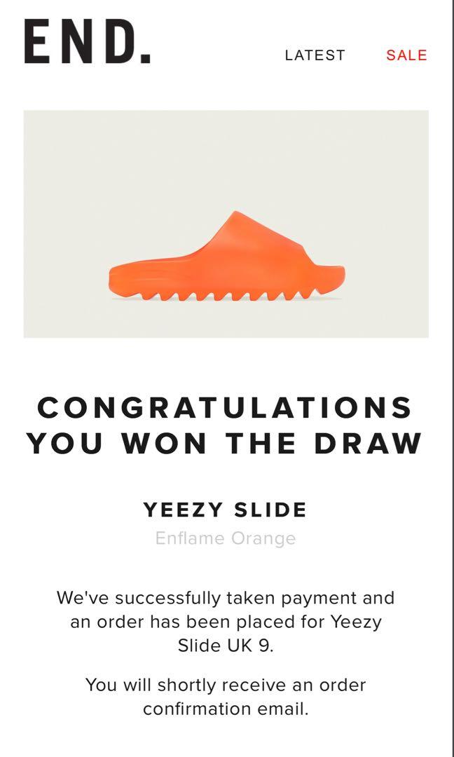 Yeezy Slides Enflame Orange UK 9, Men's 