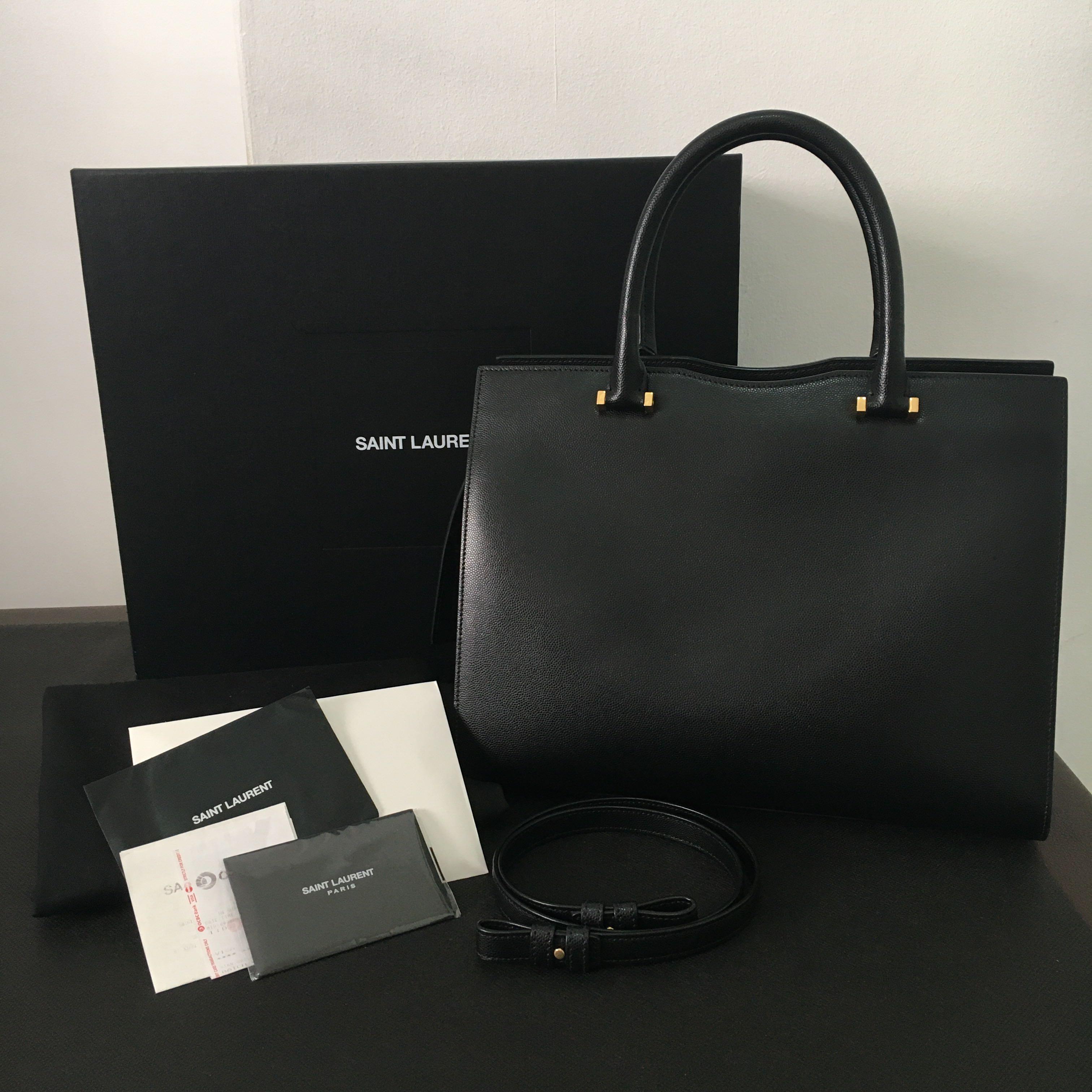 Saint Laurent bag uptown review Leather Satchel, Small, Medium