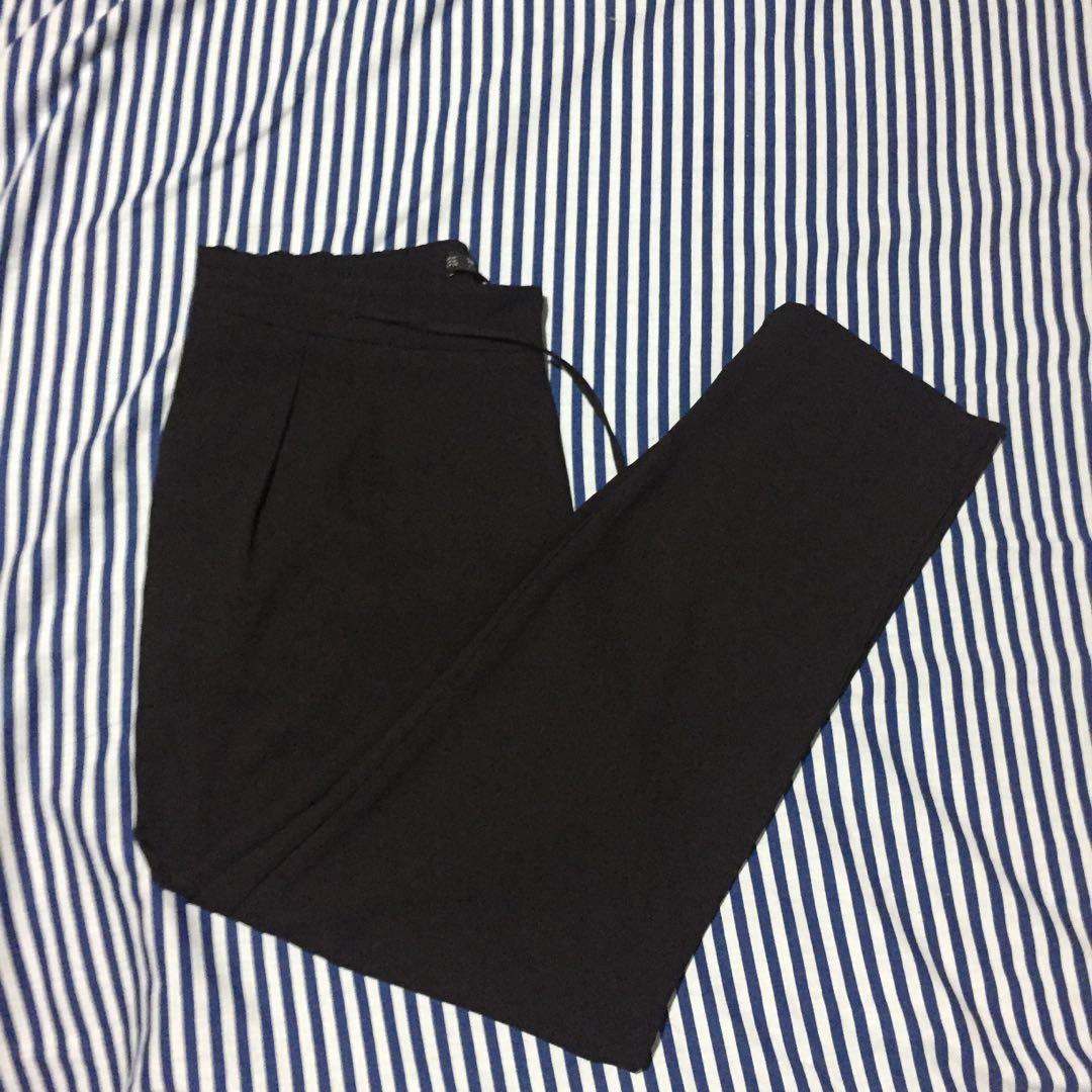 Zara Black Drawstring Trousers, Women's 