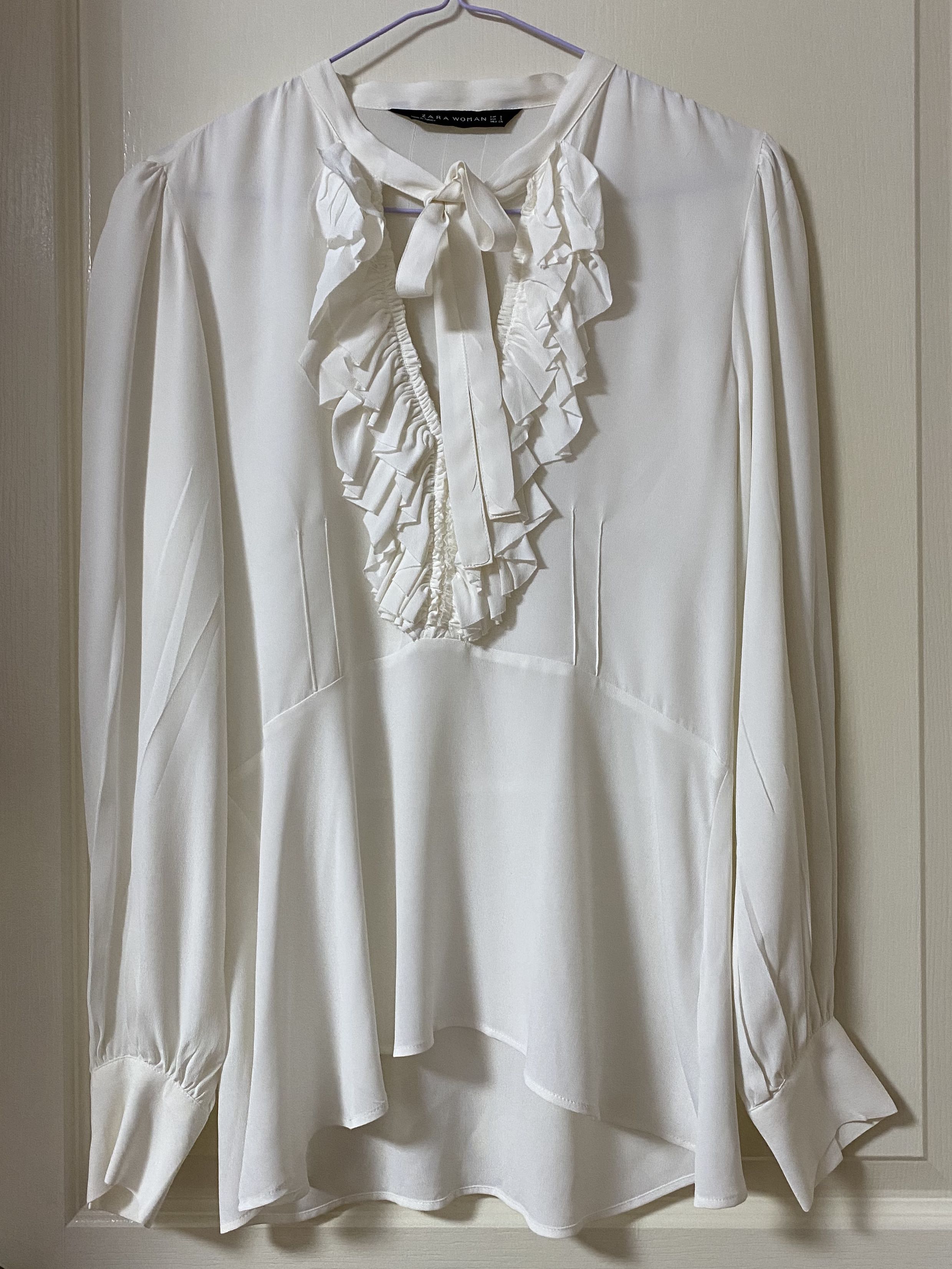 Ruffle white blouse