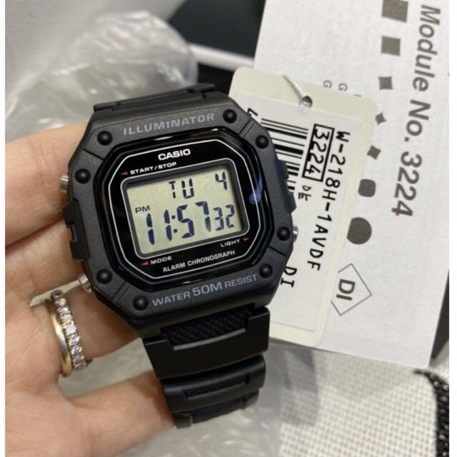 100 ORIGINAL CASIO DIGITAL WATCH W218H SERIES W 218H 1A 2A 3A 4A 4B 50 METERS WR 1 years warranty