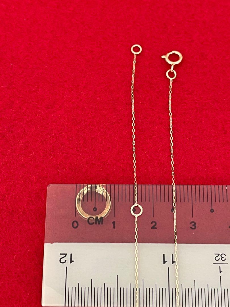 18K/750 Gold Circle Pendant with Stone in Fine Tauco Chain 16”18