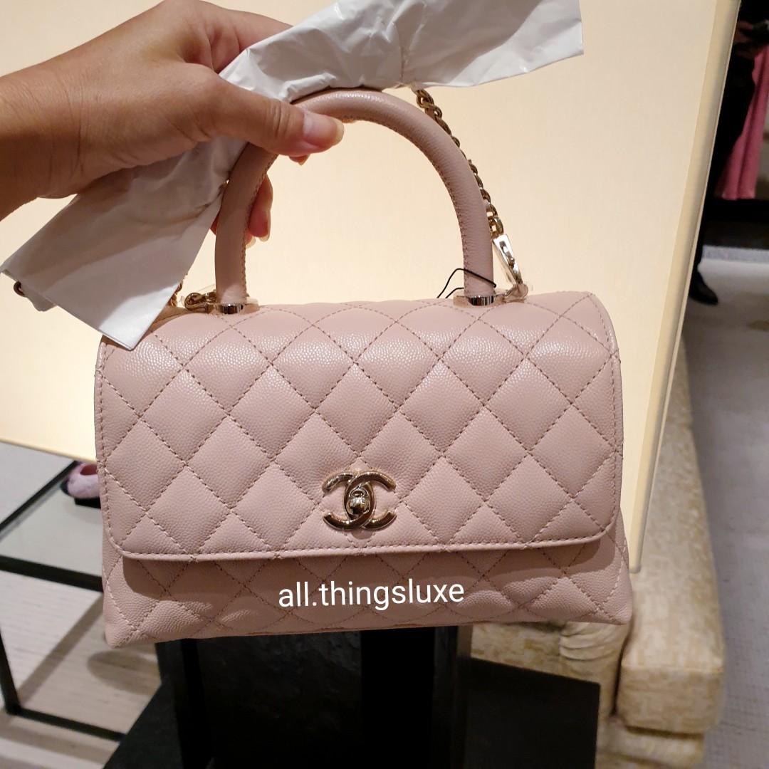 21A Chanel Pink Coco Handle Small Caviar LGHW, Luxury, Bags & Wallets on  Carousell