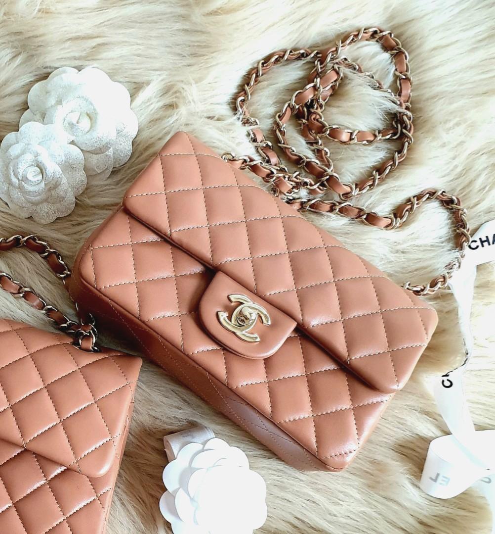 chanel 21p caramel mini rectangular