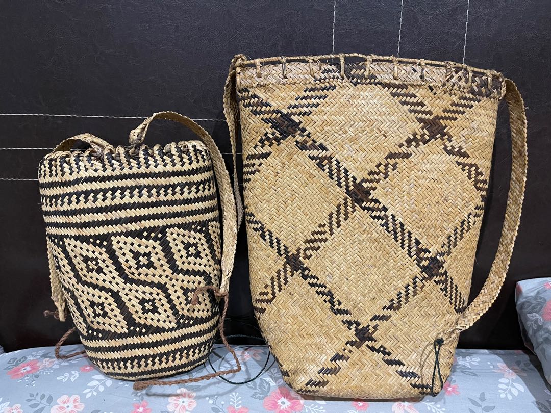 2pcs Sarawak Handmade Rattan bag Basket