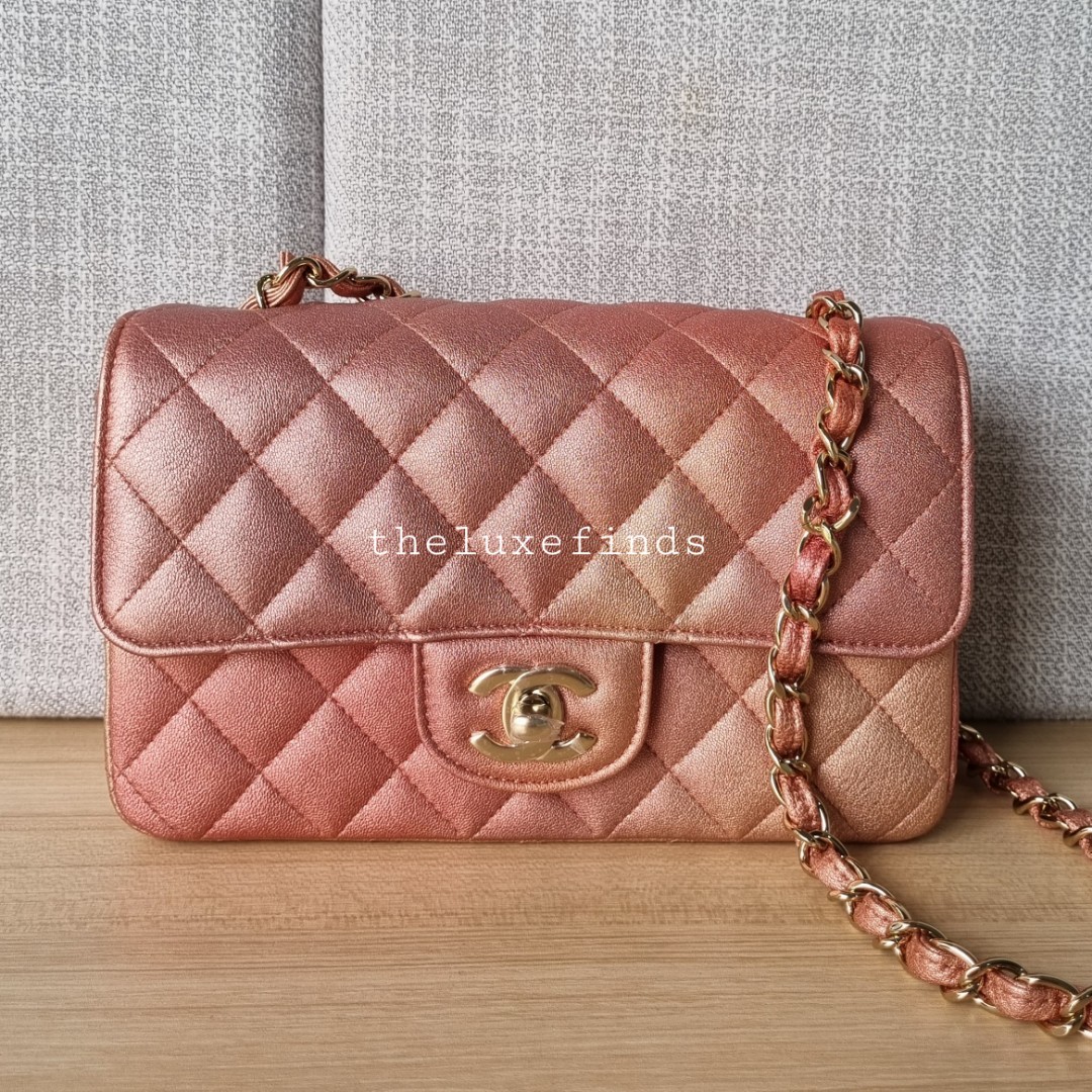 Chanel 21S Mini rectangular ombre rose lambskin ghw