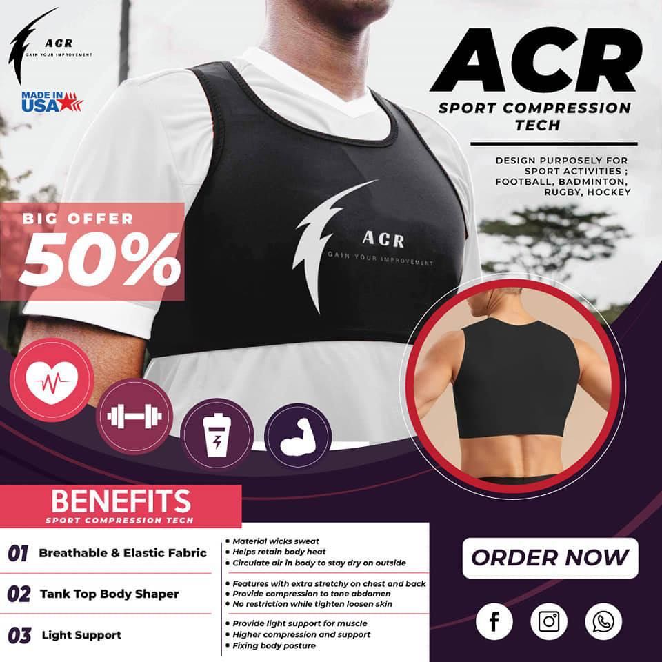ACR Chest Compressor Vest / ACR Baju Sukan dan Kerja Berat, Men's Fashion,  Activewear on Carousell