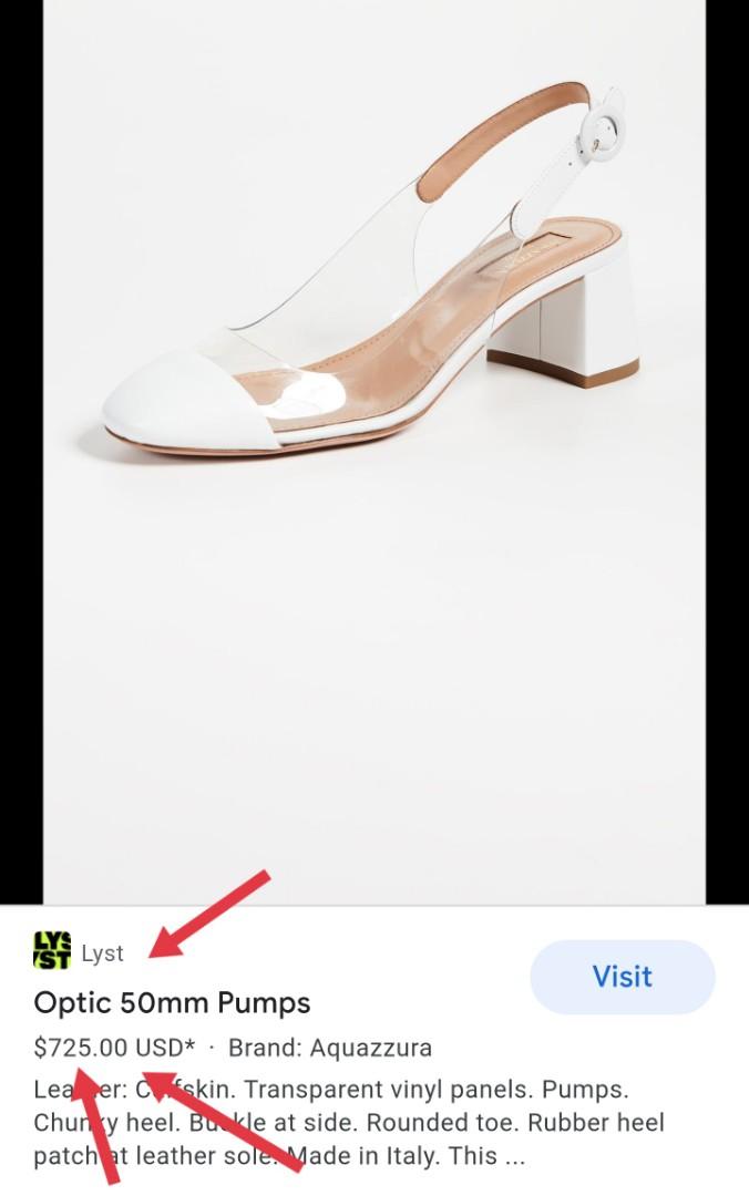 Aquazzura Optic 50 Leather trimmed Pumps In White