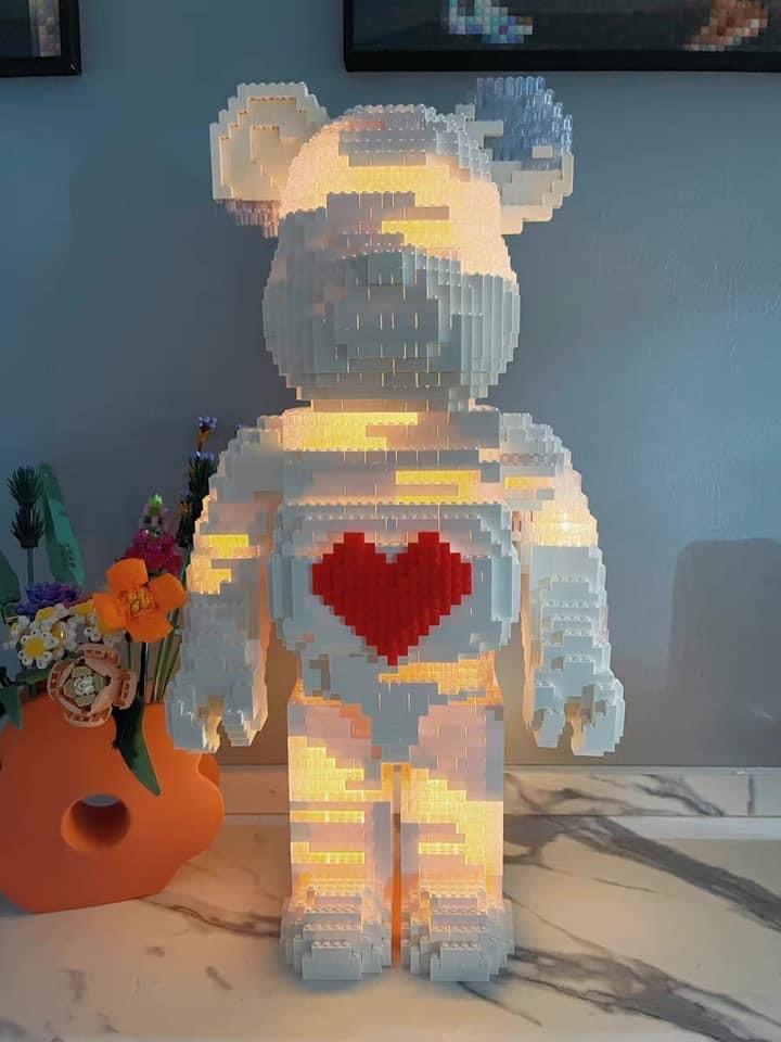 BearBrick 1000% (Lego Brick Compatible) Comes with Lighting Set