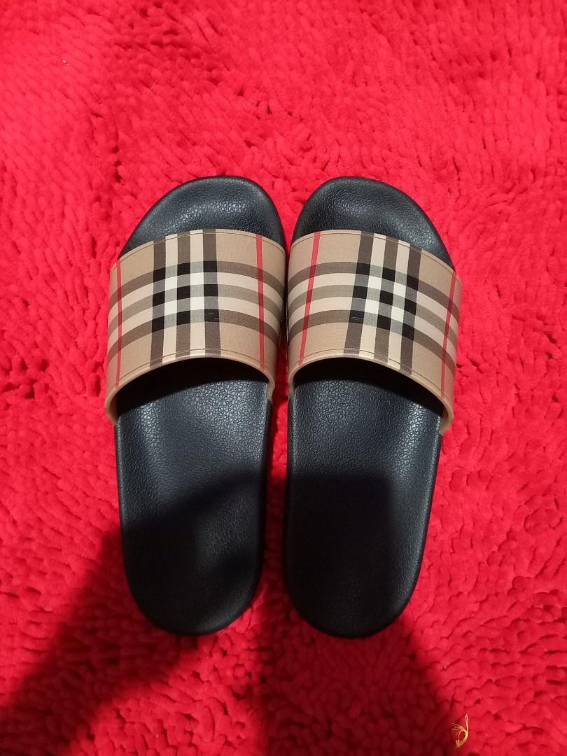 Burberry vintage check slides sales