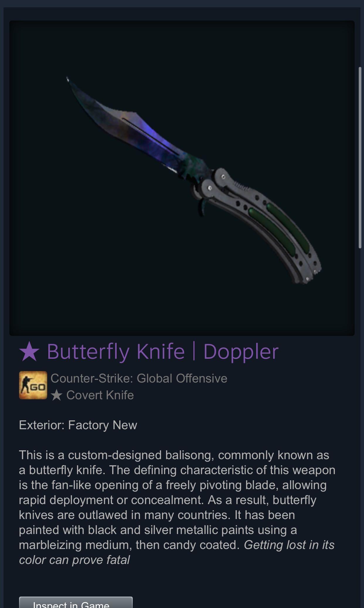 butterfly doppler phase 3 csgo skins knife , Video Gaming, Gaming