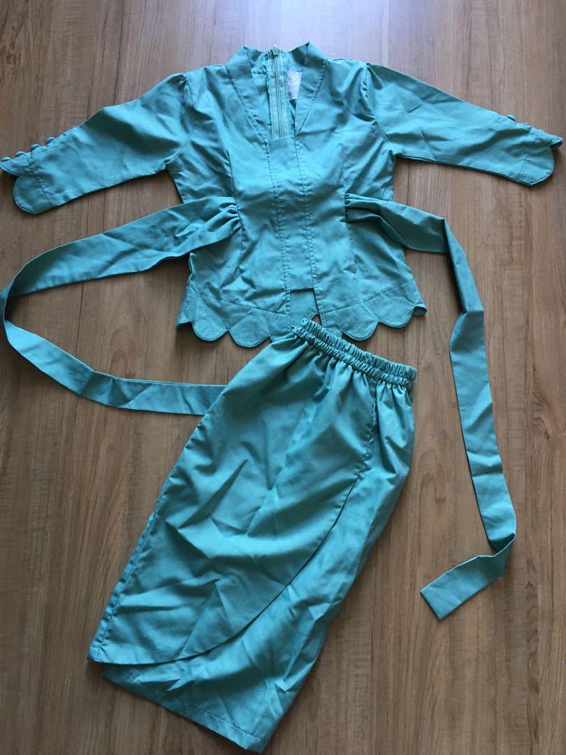 Button My Buttons Bmb Scallop Bow Baju Kurung Babies Kids Girls Apparel 1 To 3 Years On Carousell