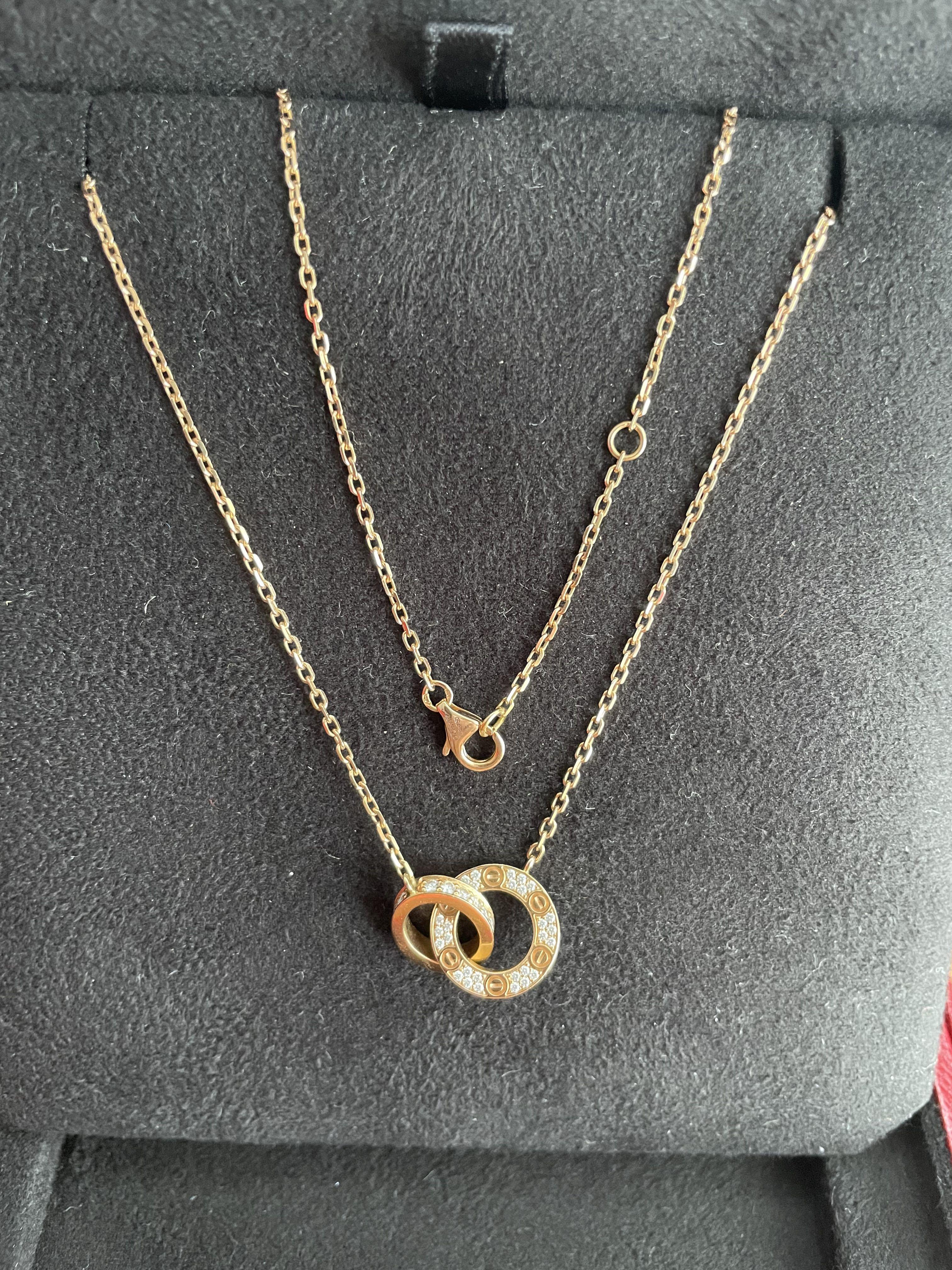Cartier love necklace diamond pave on sale