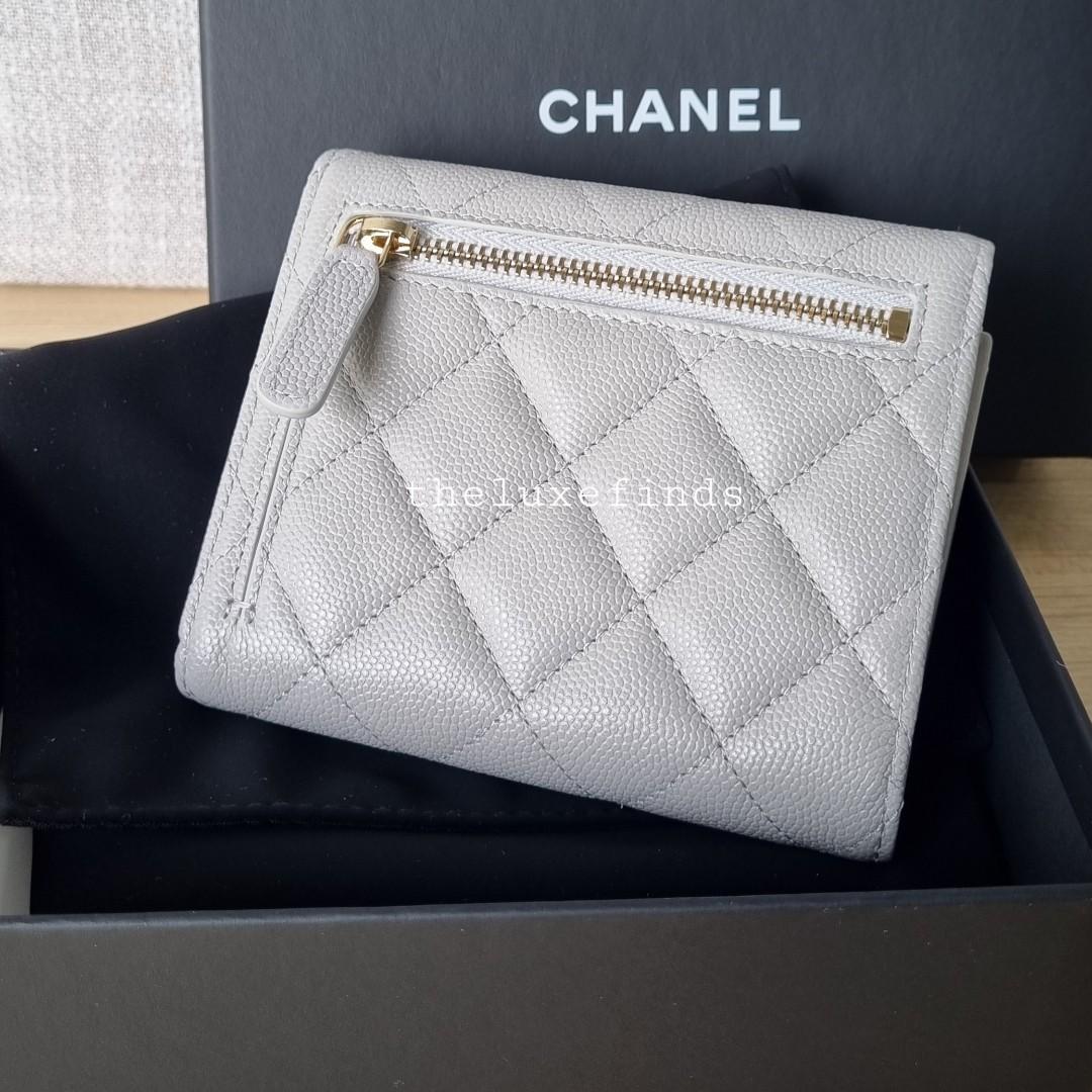 Chanel Classic Long Flap Wallet Grey in Grained Calfskin with Goldtone  US