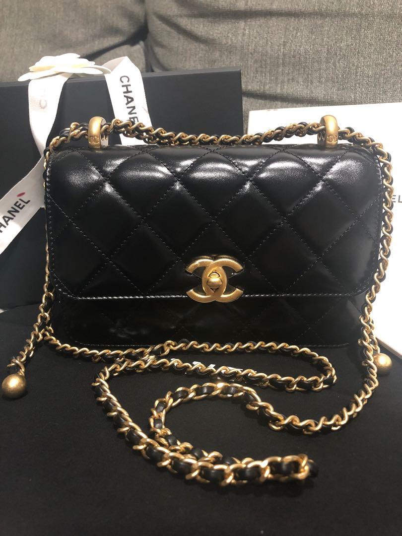 REVEAL: CHANEL 20S Square Mini Flap Bag with Adjustable Gold Ball Chain, SLGs