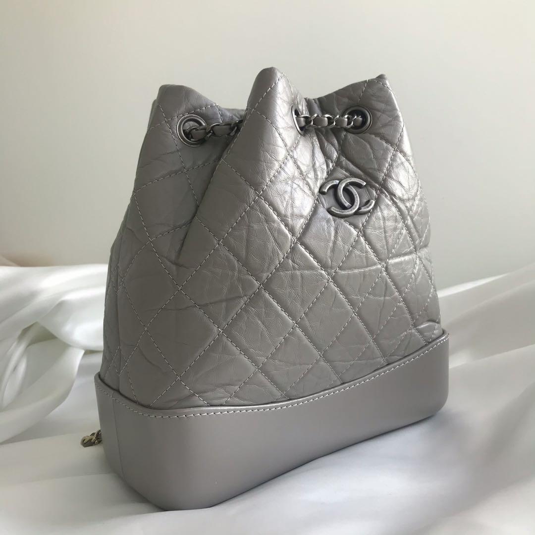 Chanel Black Lambskin Leather Small Gabrielle Backpack Chanel
