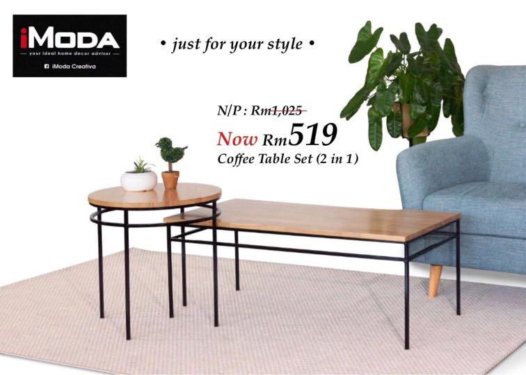 Coffee Table Set 2 In 1 Home Furniture Furniture On Carousell