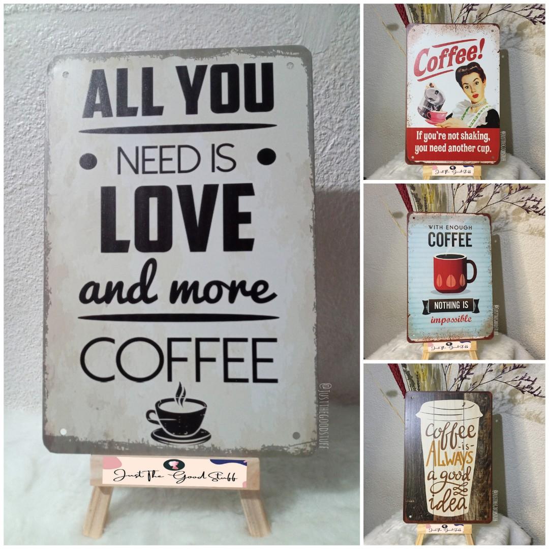 Coffee Theme Metal Poster Wall Decor 30x20cm Furniture Home Living Home Decor Wall Decor On Carousell