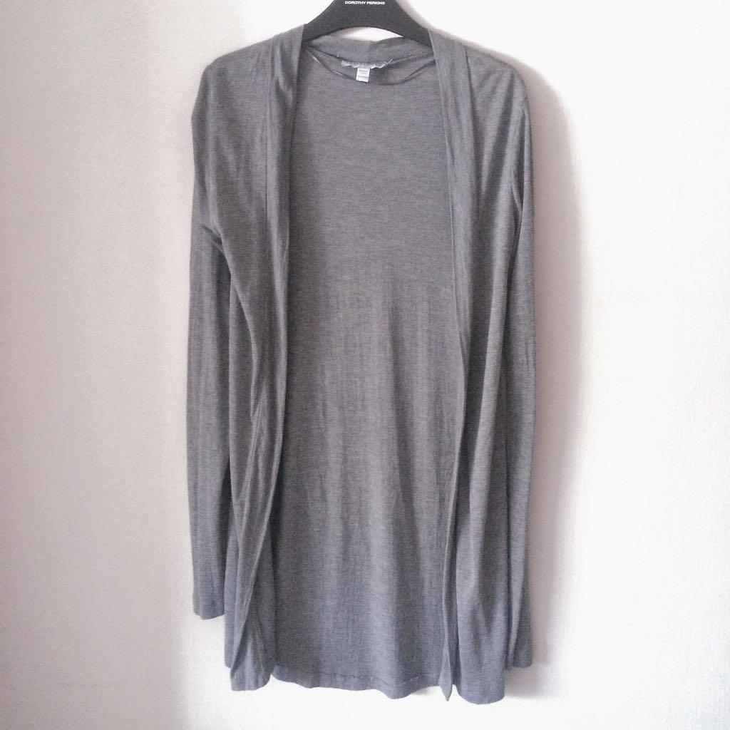 Thin gray cardigan top