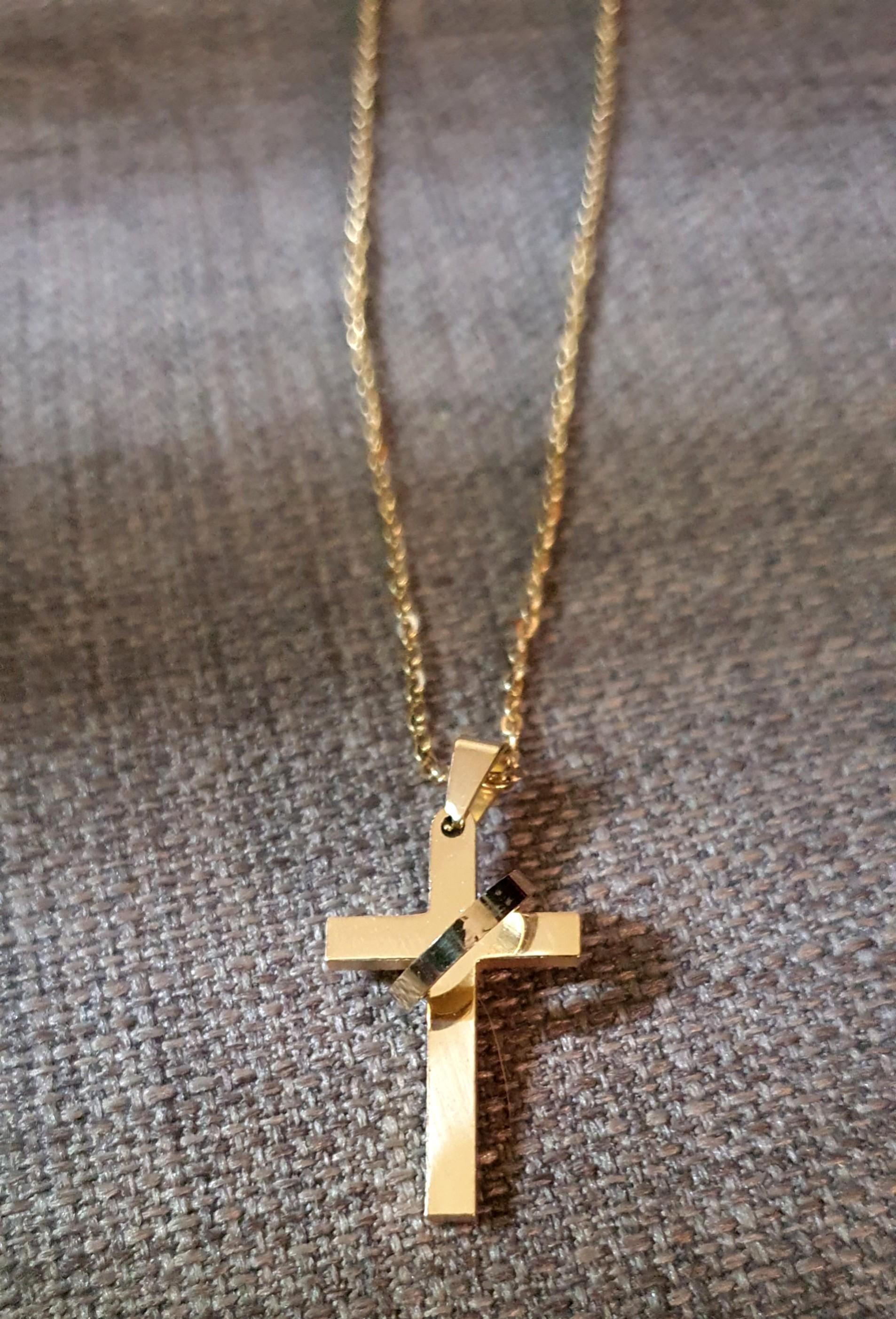 Cross Ring Stainless Necklace Women s Fashion Jewelry