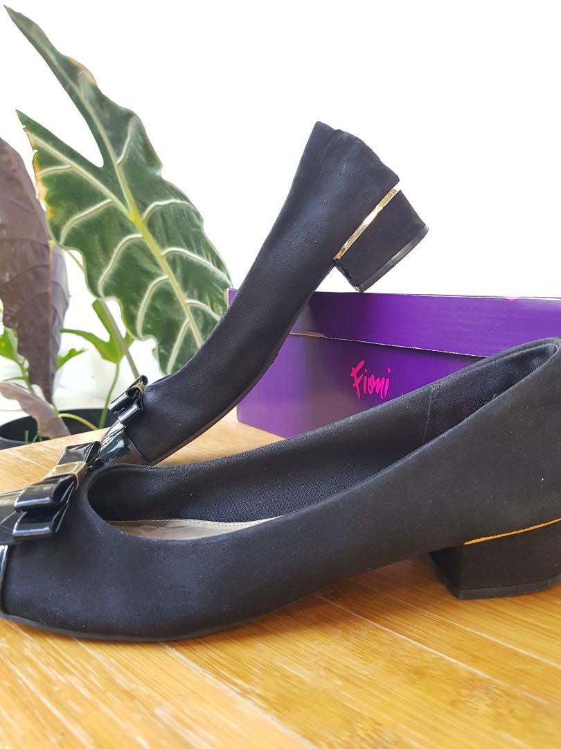 black formal block heels