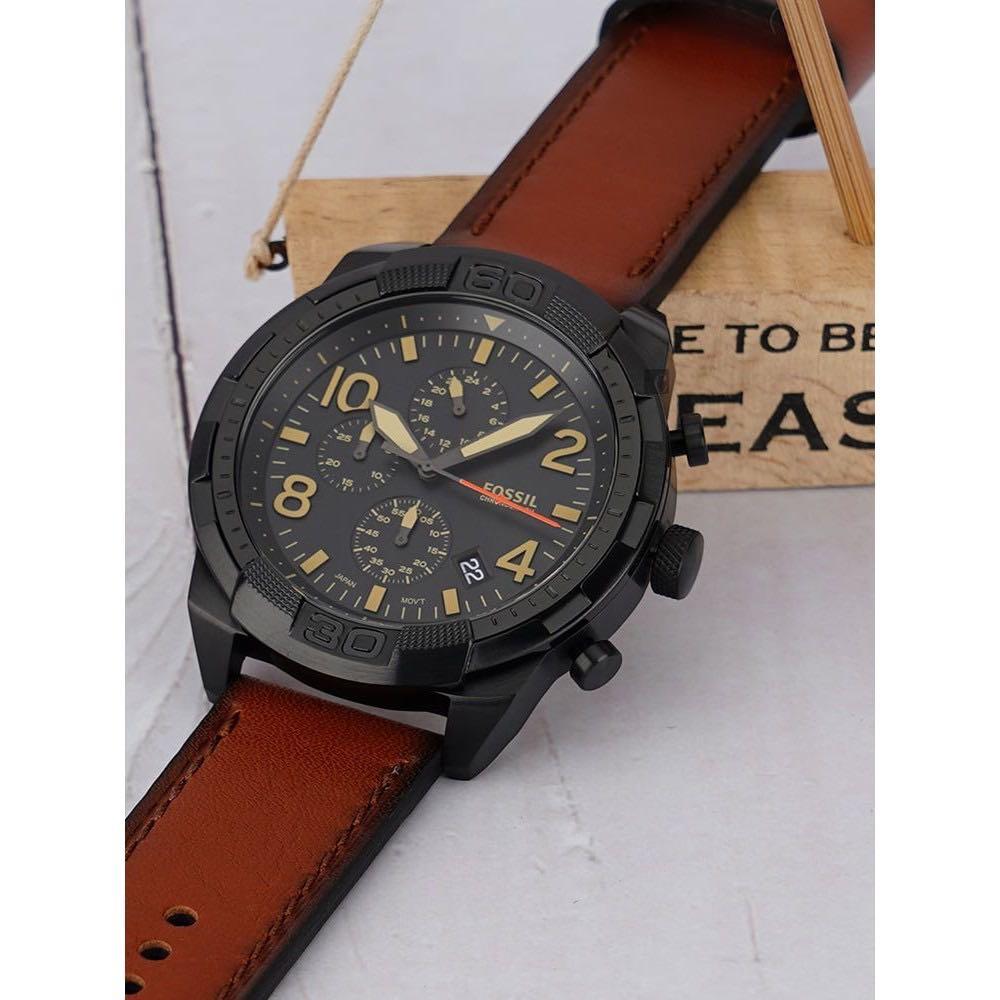 Brown Crocodile Leather Chronograph 