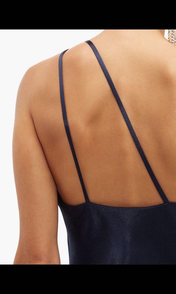 Galvan London Roxy One Shoulder Satin Dress