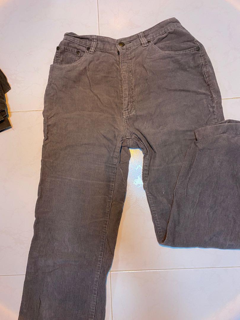 Grey Corduroy Pants, Women's Fashion