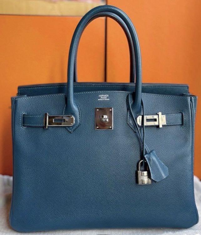 Hermes Birkin 30 Cobalt Blue Togo GHW Handbag Purse