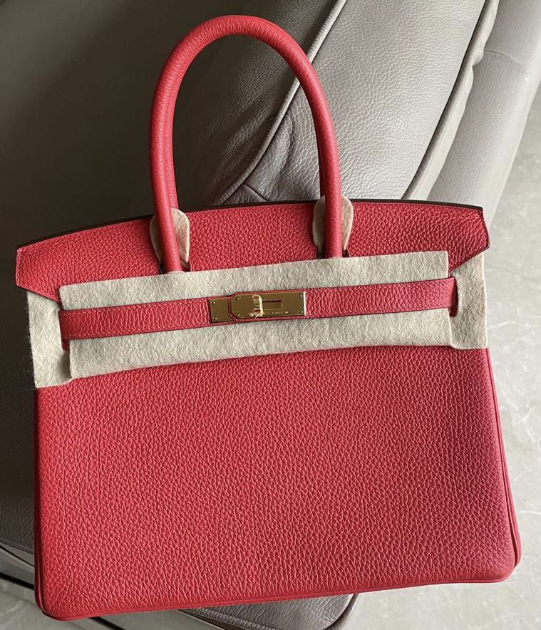 Hermes Birkin 35 Rouge Pivoine Togo GHW Handbag Purse