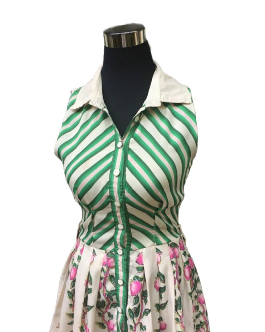 Louis Vuitton 2010s Striped Floral Dress - Farfetch