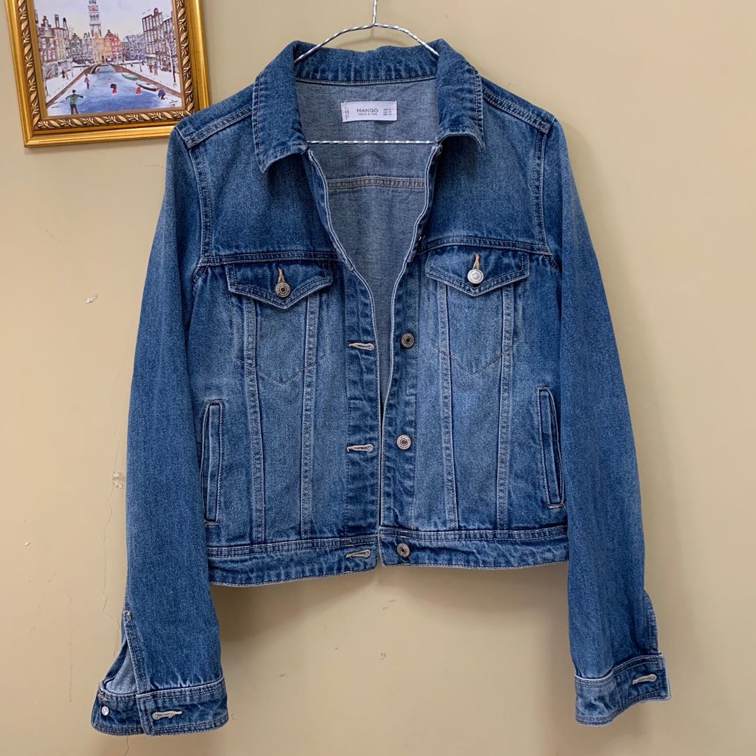 Mango Denim Jacket, Fesyen Wanita 