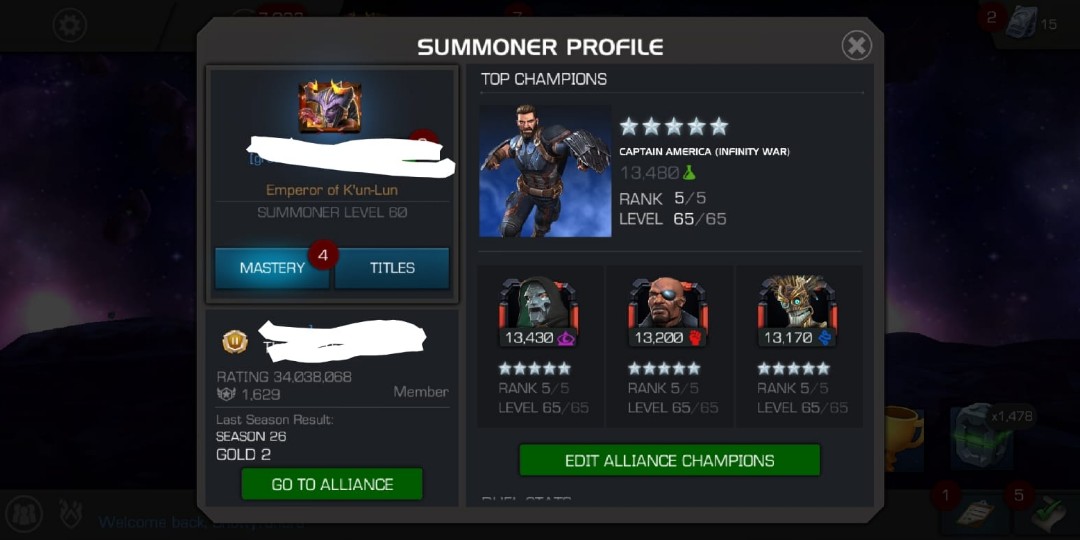 Update]ThroneBreaker MCOC account. 10,9k PI. 18 R5 5 6r3