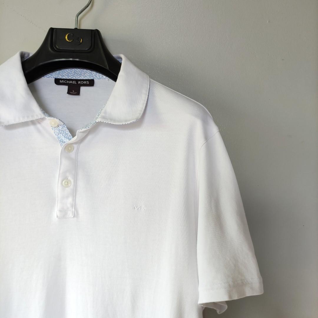 MICHAEL KORS WHITE POLO SHIRT Men s Fashion Tops Sets Tshirts