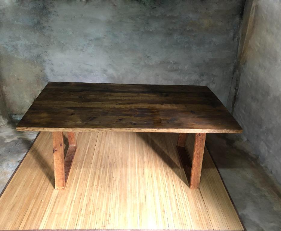 Midcentury Design Dining Table (Category: Tables & Sets) located in Pasig City. Submitted by holzph (Listing ID 1095927558, Image 2). Description: We can customize this midcentury functional minimalist table for your home. This table can fit 6-8 people. Measurements: Length: 180cm / 5’11” Width: 84cm / 33” Height: 76cm / 30” Thickness: 3.8cm / 1.5” Designed by Holz PH. . . Pine wood used for this table is premium quality, imported from Oregon USA