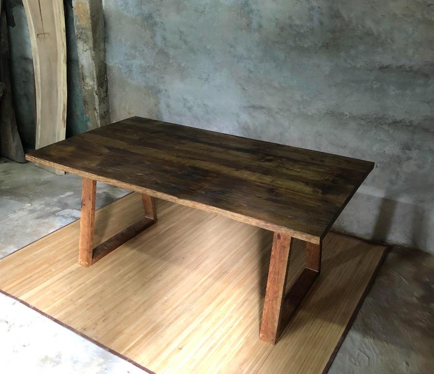 Midcentury Design Dining Table (Category: Tables & Sets) located in Pasig City. Submitted by holzph (Listing ID 1095927558, Image 3). Description: We can customize this midcentury functional minimalist table for your home. This table can fit 6-8 people. Measurements: Length: 180cm / 5’11” Width: 84cm / 33” Height: 76cm / 30” Thickness: 3.8cm / 1.5” Designed by Holz PH. . . Pine wood used for this table is premium quality, imported from Oregon USA