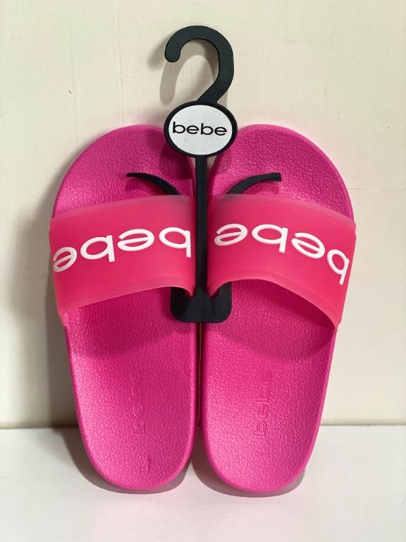 New Bebe Francia Fuchsia Pink Pool Slip On Slides Sandals Slippers Us 6 Or 7 Or 8 Sale Women S Fashion Footwear Slippers And Slides On Carousell