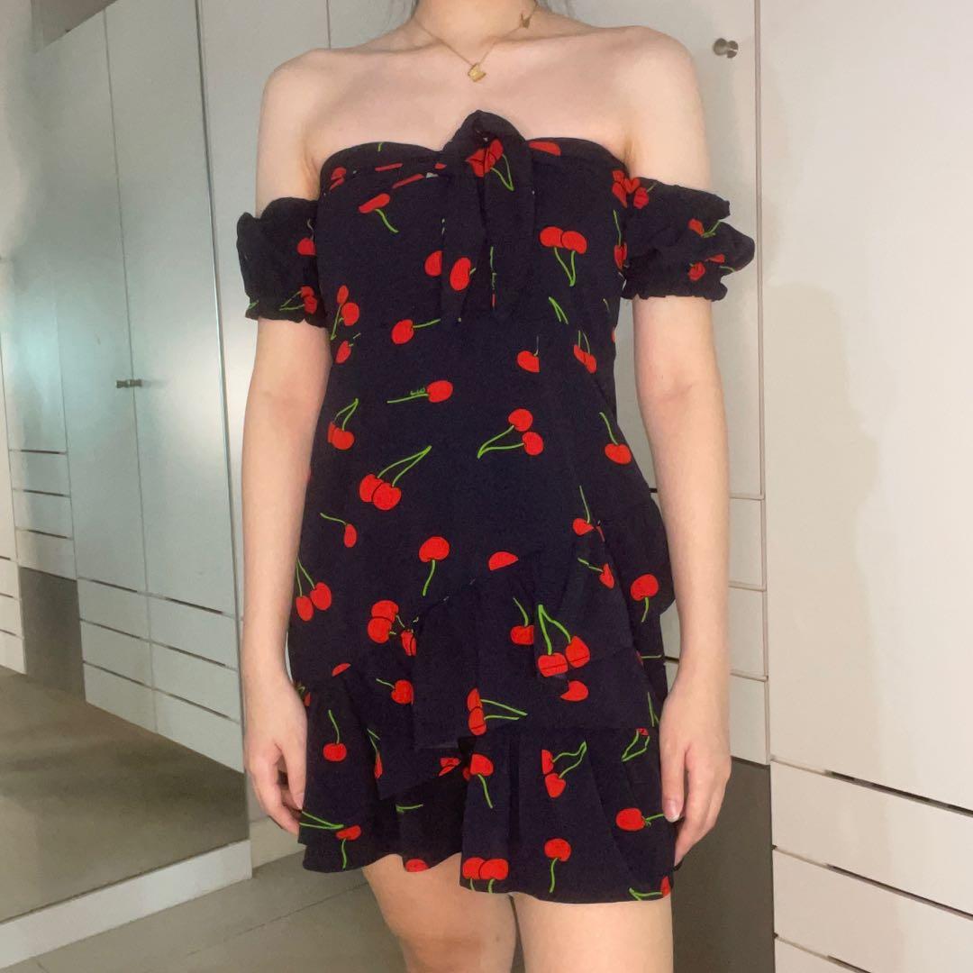Off the shoulder cherry dress 2025