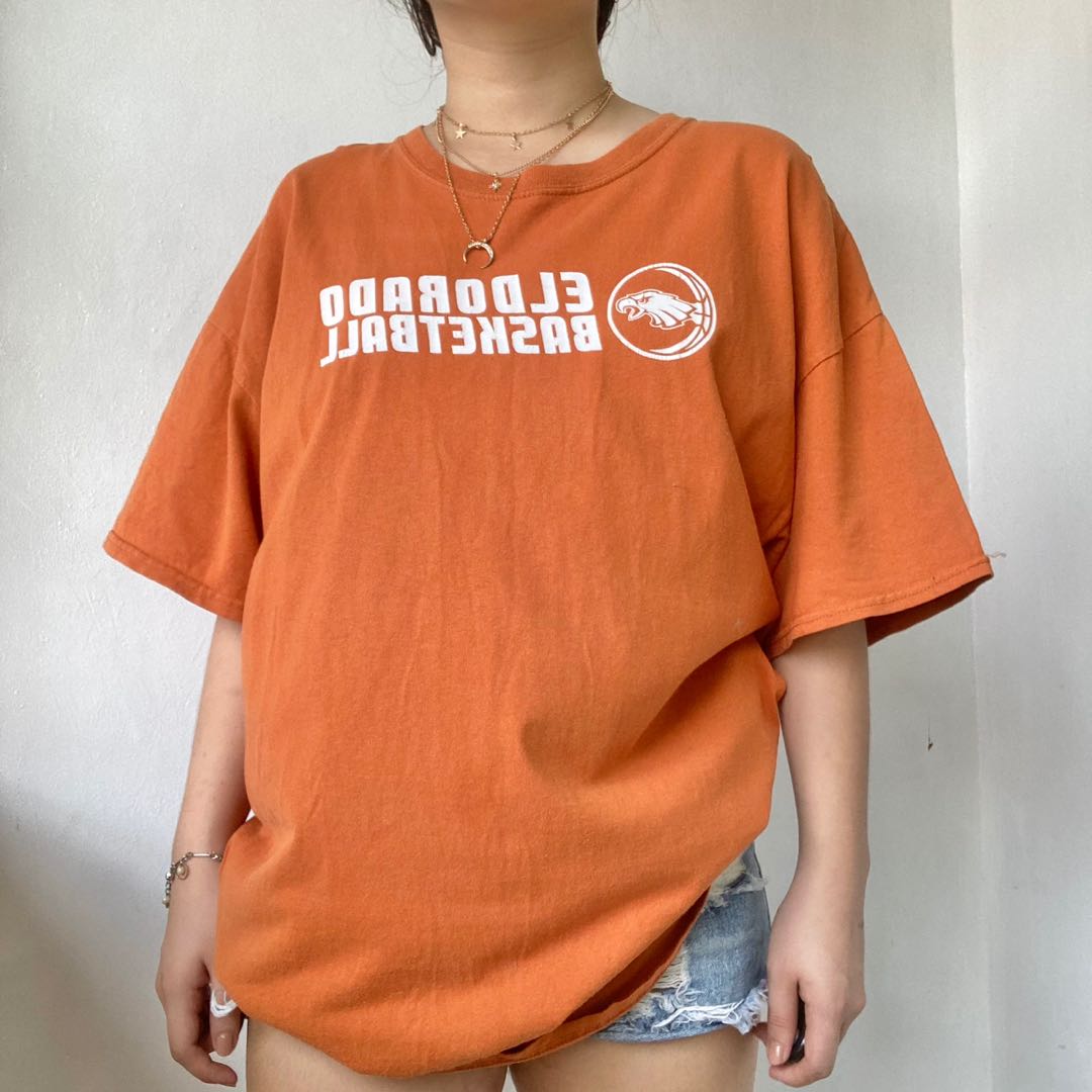 orange oversized shirt, Men's Fashion 