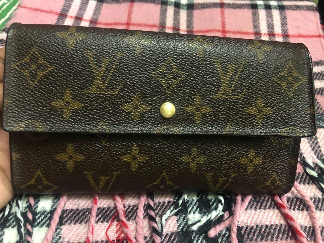 Original LV trifold long wallet, Luxury, Bags & Wallets on Carousell