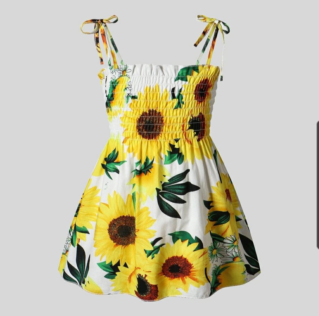 PatPat Sunflower Print Girl Dress