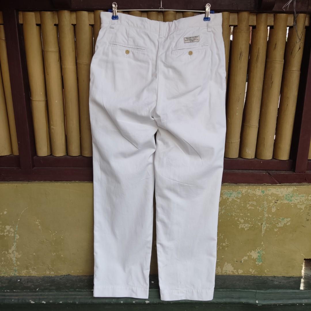Polo Ralph Lauren white pants, Men's Fashion, Bottoms, Chinos on Carousell